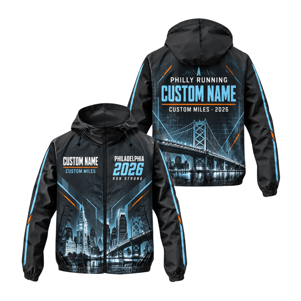 Custom Name Philadelphia Run Strong 2026 Running Windbreaker Jacket
