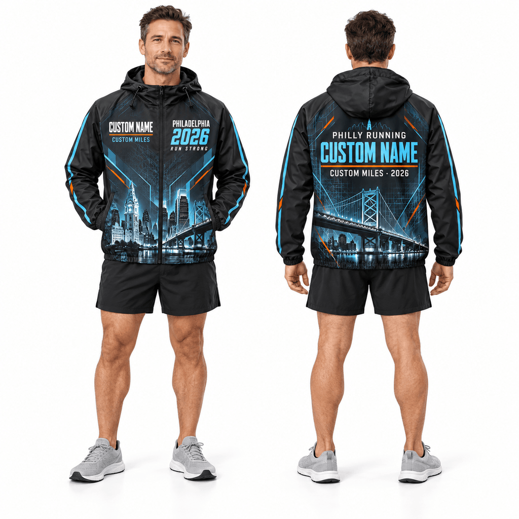 Custom Name Philadelphia Run Strong 2026 Running Windbreaker Jacket