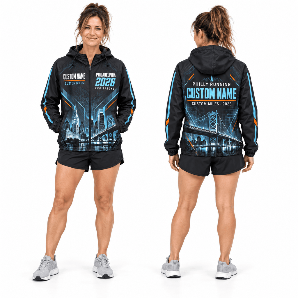Custom Name Philadelphia Run Strong 2026 Running Windbreaker Jacket