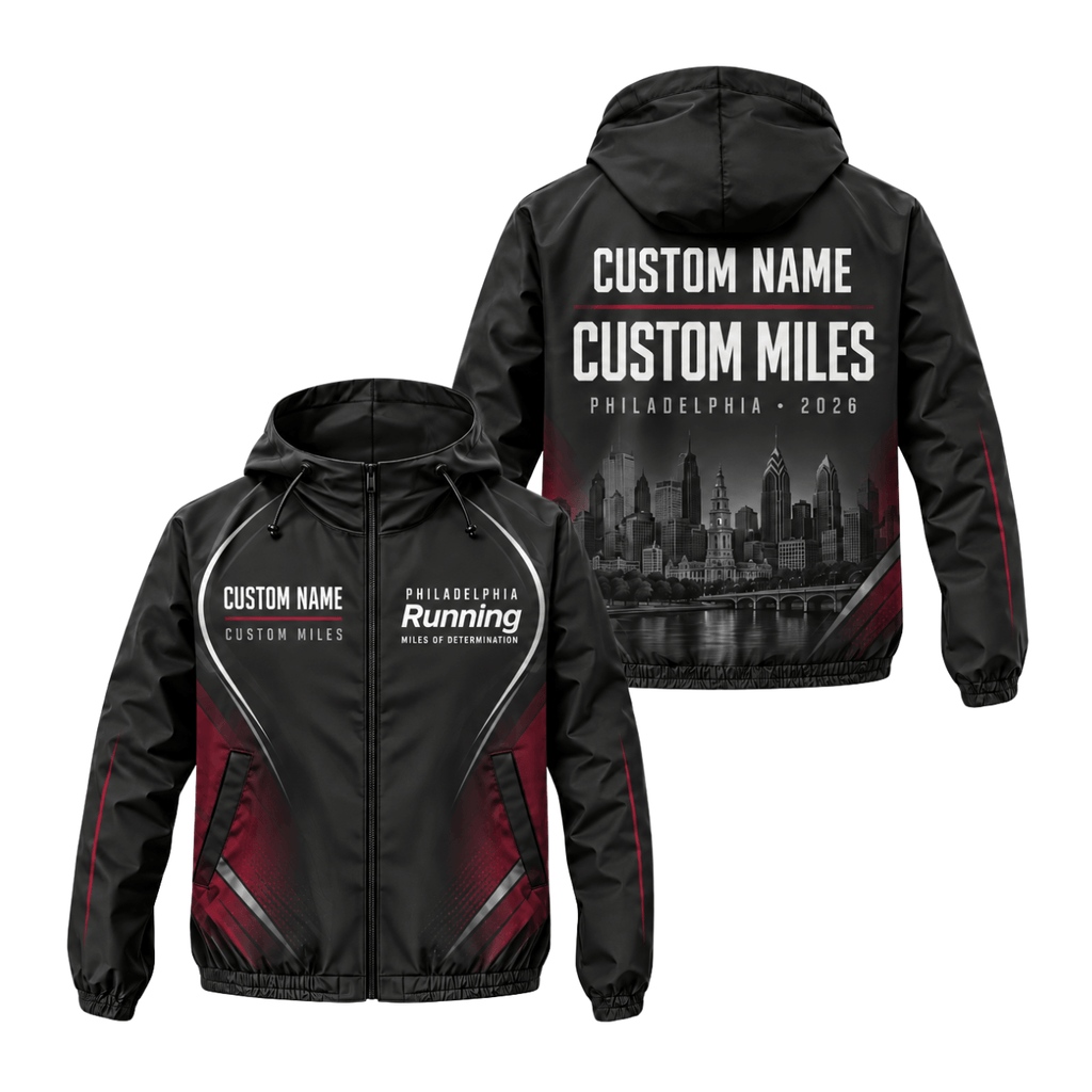Custom Name Philadelphia Running 2026 Running Windbreaker Jacket