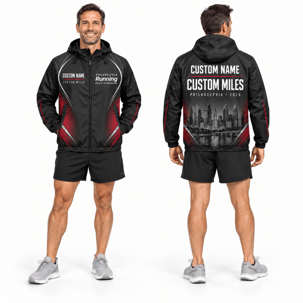 Custom Name Philadelphia Running 2026 Running Windbreaker Jacket
