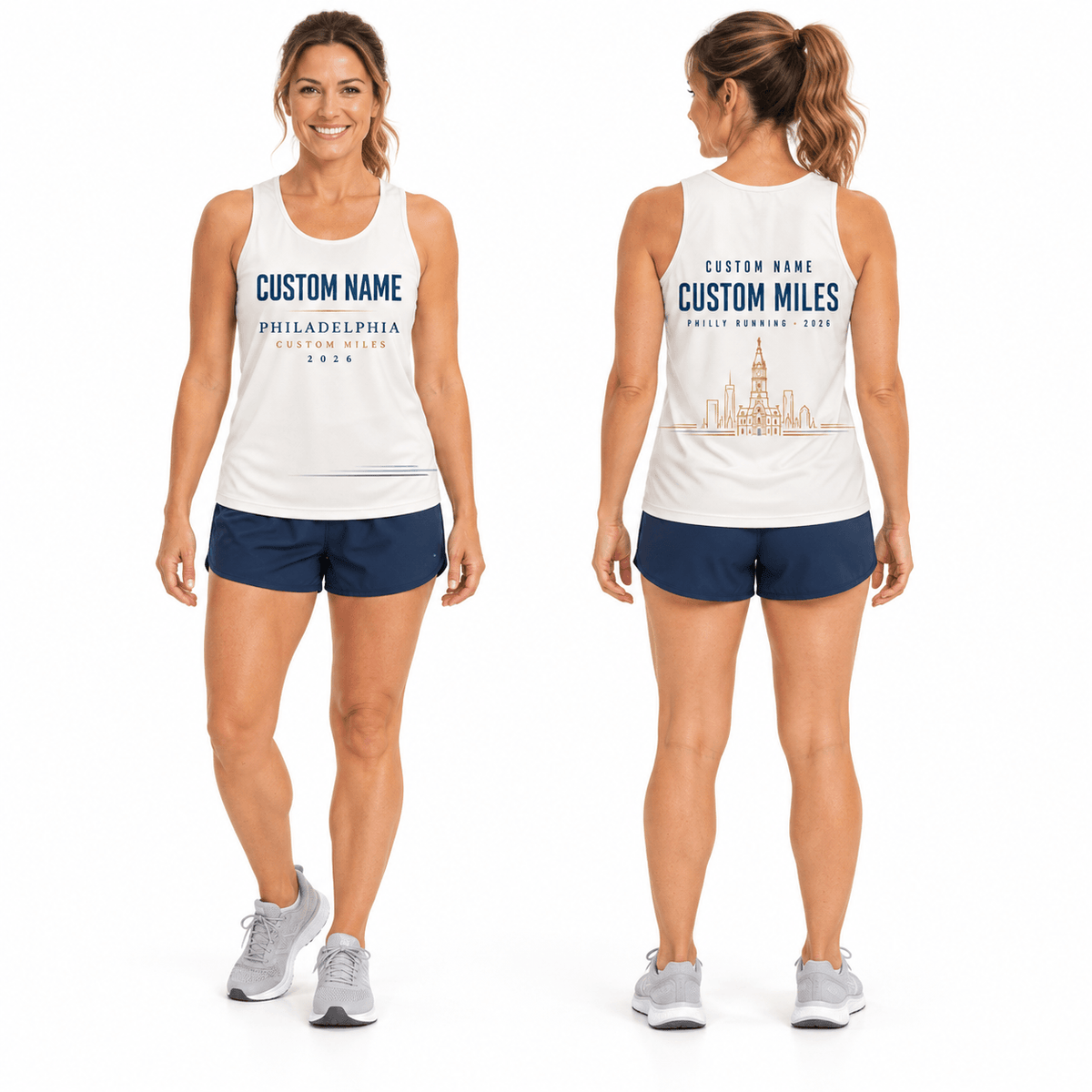 Custom Name Philly Miles 2026 Running Singlet Unisex Marathon Tank Top