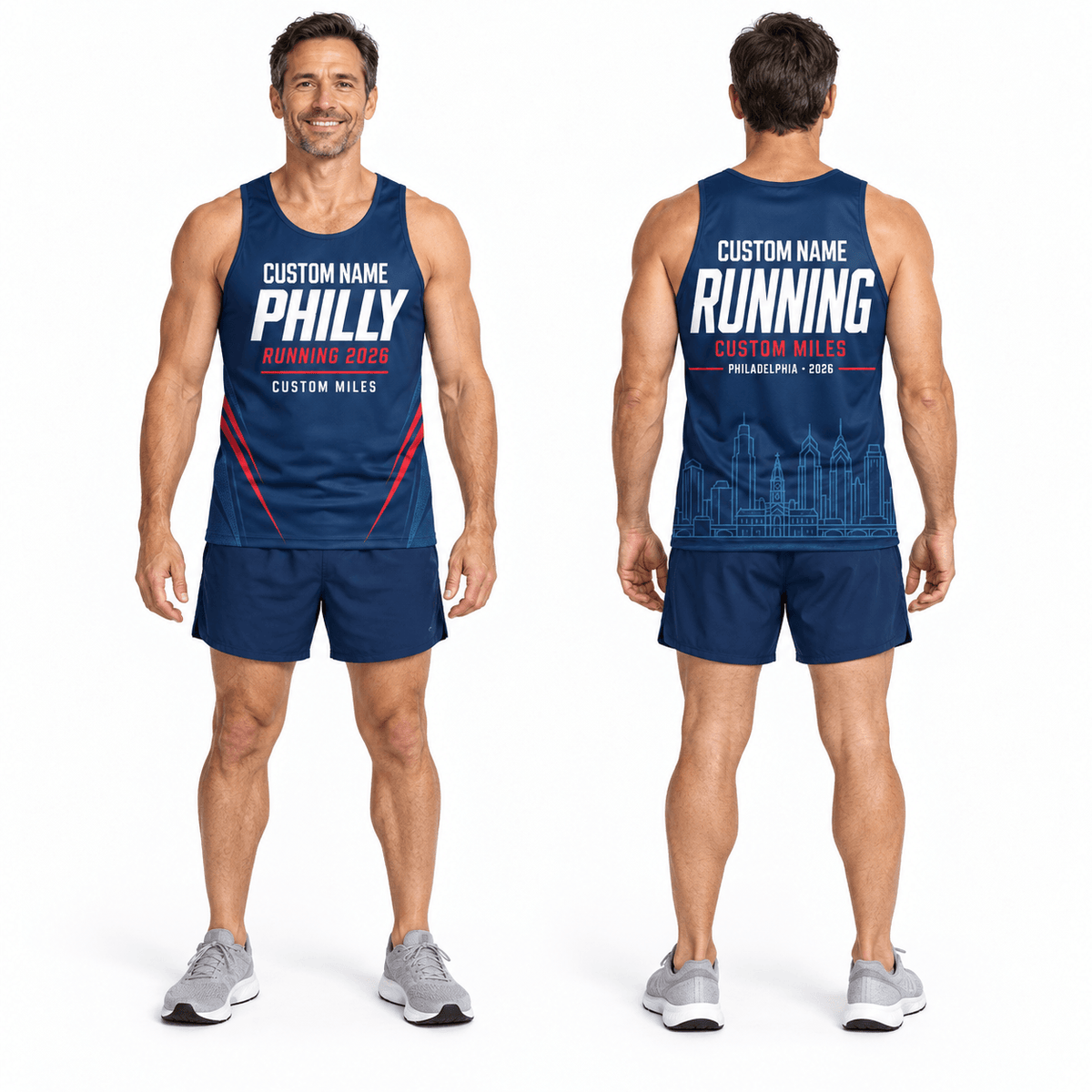Custom Name Philly Pace 2026 Running Singlet Unisex Marathon Tank Top