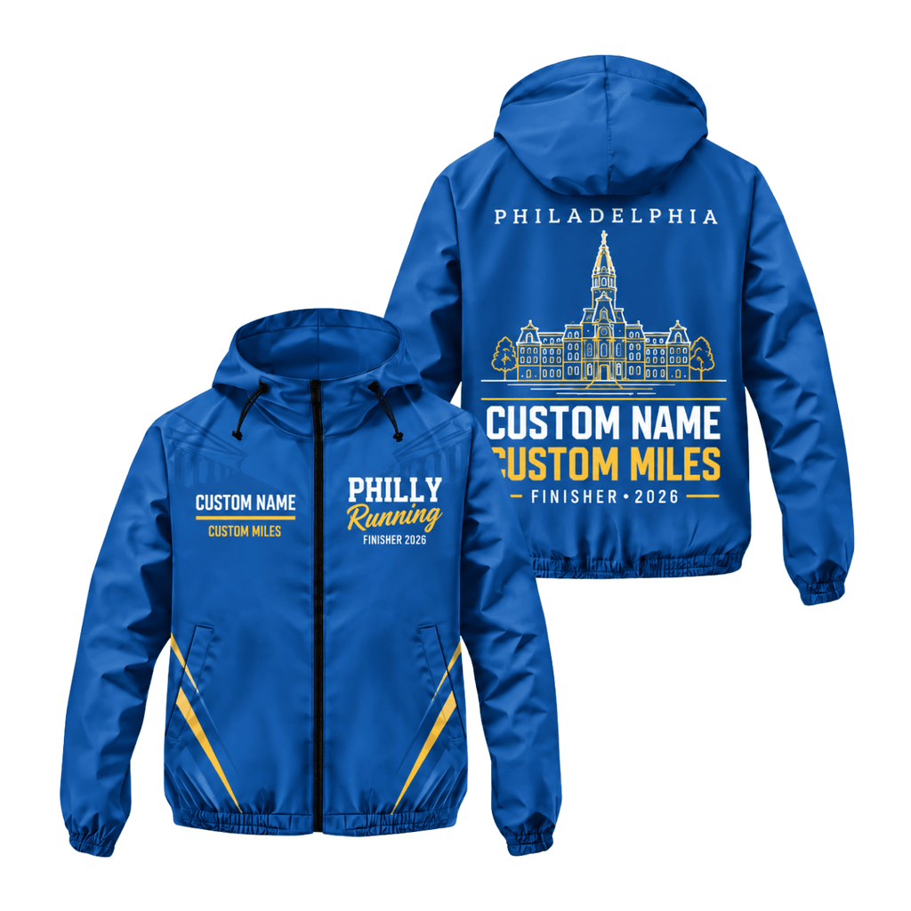 Custom Name Philly Running Finisher 2026 Running Windbreaker Jacket