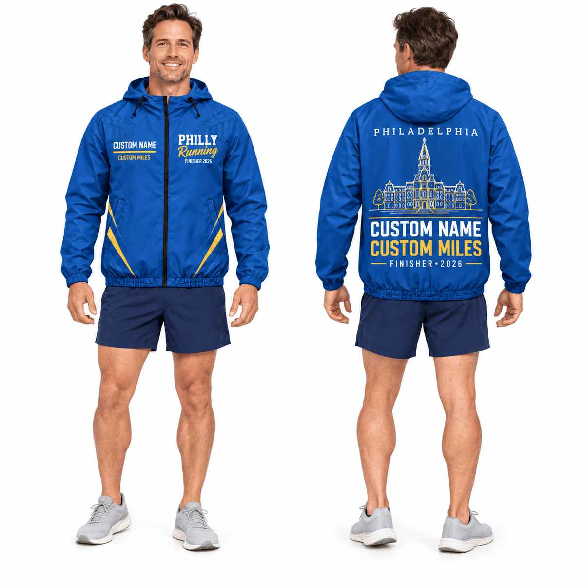 Custom Name Philly Running Finisher 2026 Running Windbreaker Jacket