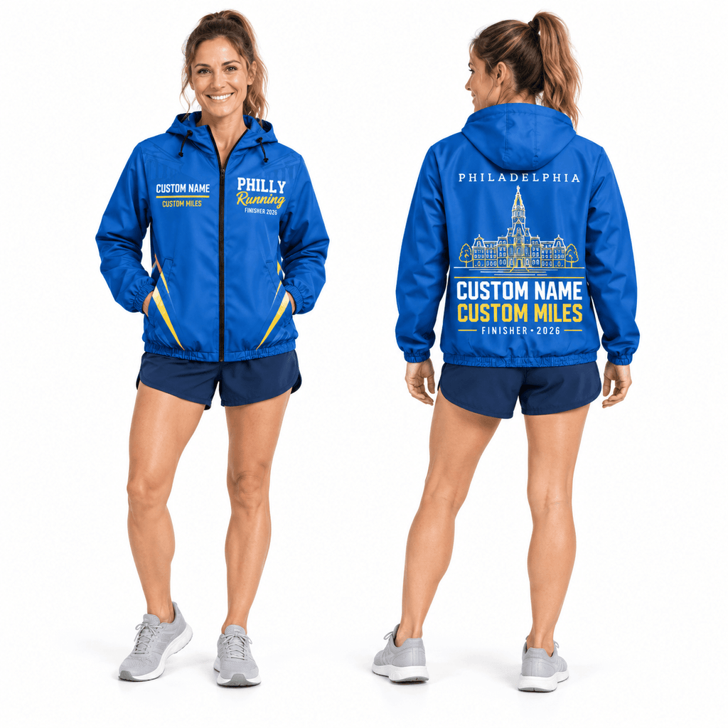 Custom Name Philly Running Finisher 2026 Running Windbreaker Jacket