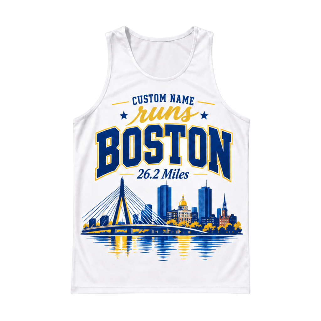 Custom Name Runs Boston 26.2 Running Singlet Unisex Marathon Tank Top
