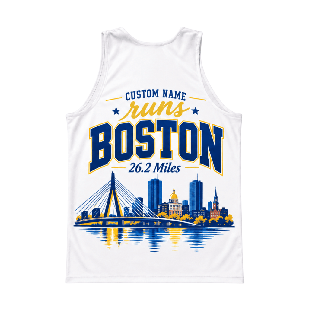Custom Name Runs Boston 26.2 Running Singlet Unisex Marathon Tank Top