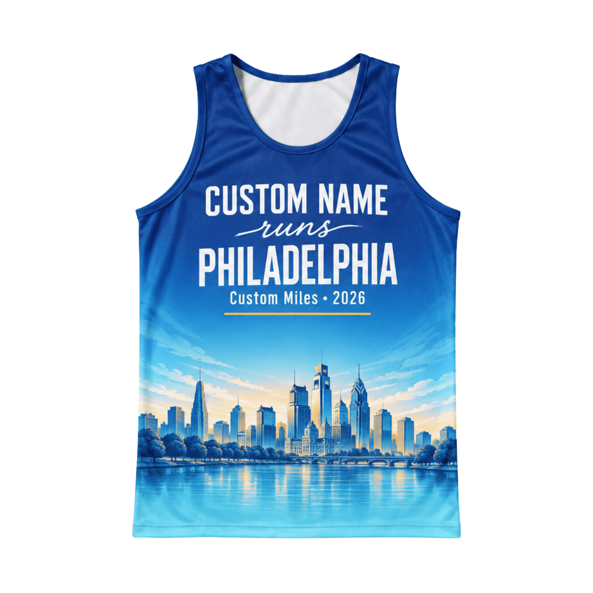 Custom Name Runs Philadelphia Running Singlet Unisex Marathon Tank Top