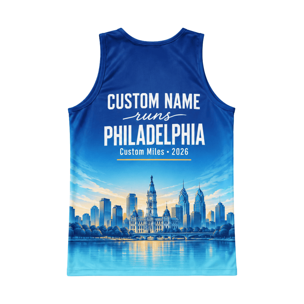 Custom Name Runs Philadelphia Running Singlet Unisex Marathon Tank Top