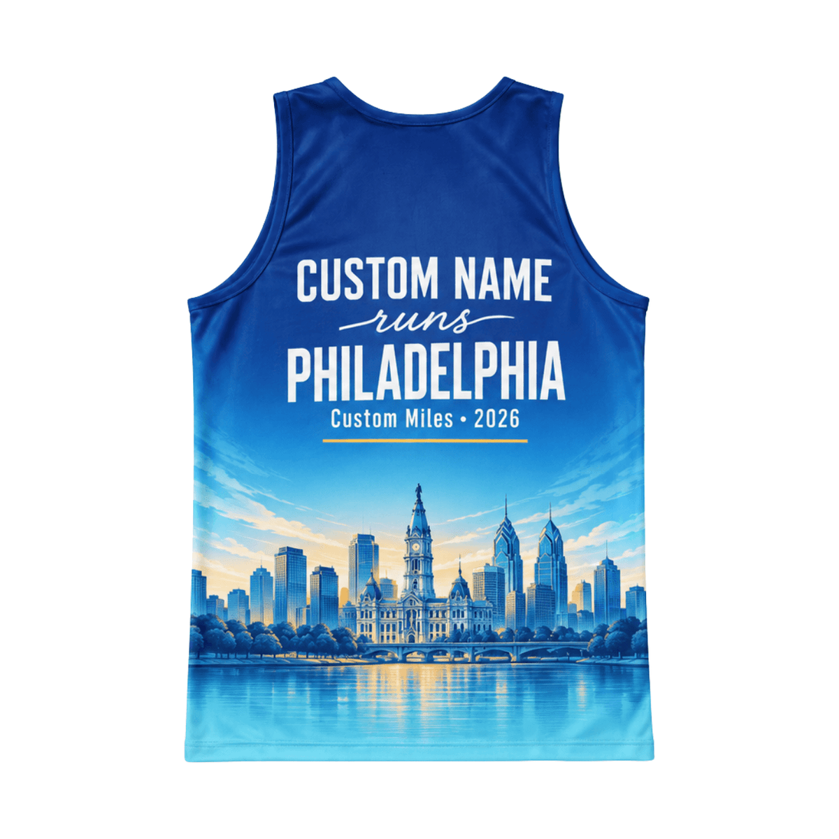 Custom Name Runs Philadelphia Running Singlet Unisex Marathon Tank Top