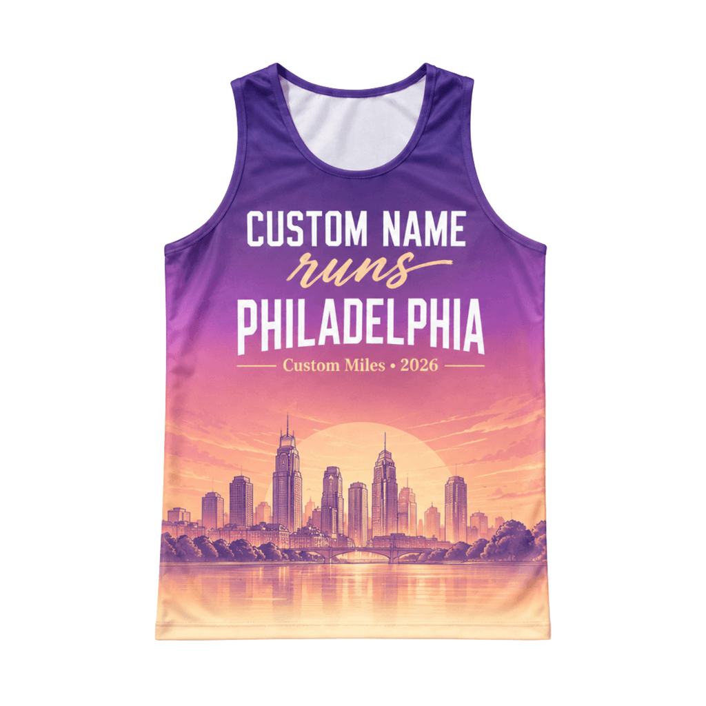 Custom Name Runs Philly 2026 Running Singlet Unisex Marathon Tank Top
