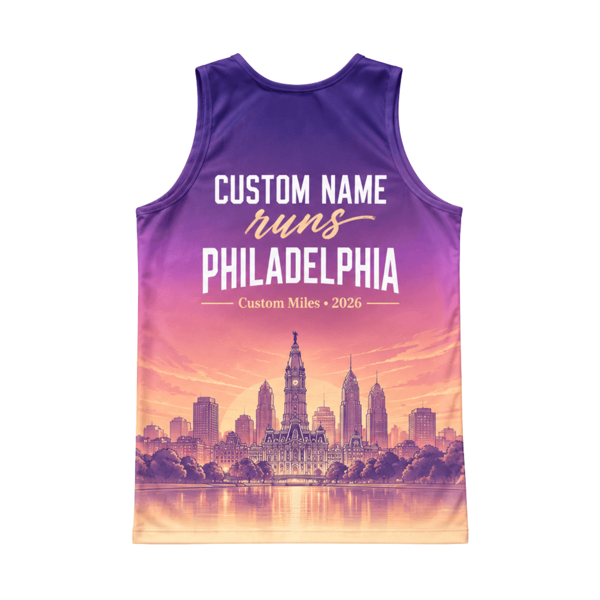 Custom Name Runs Philly 2026 Running Singlet Unisex Marathon Tank Top