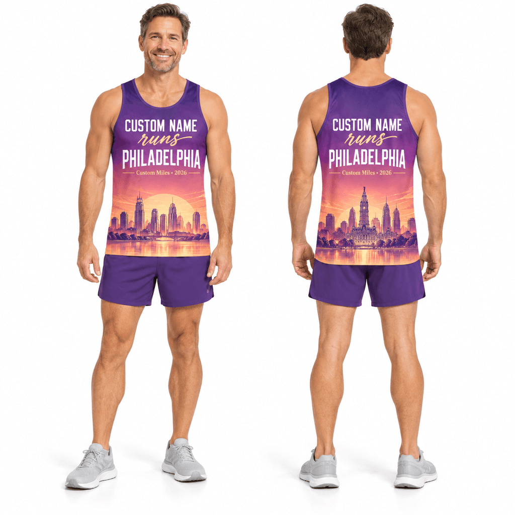 Custom Name Runs Philly 2026 Running Singlet Unisex Marathon Tank Top
