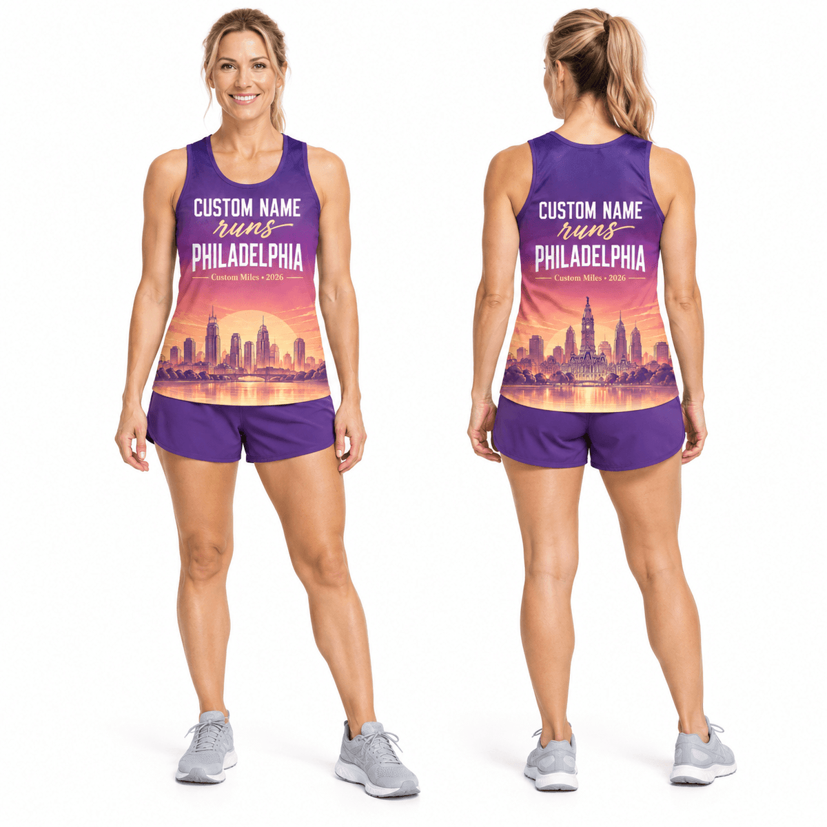 Custom Name Runs Philly 2026 Running Singlet Unisex Marathon Tank Top