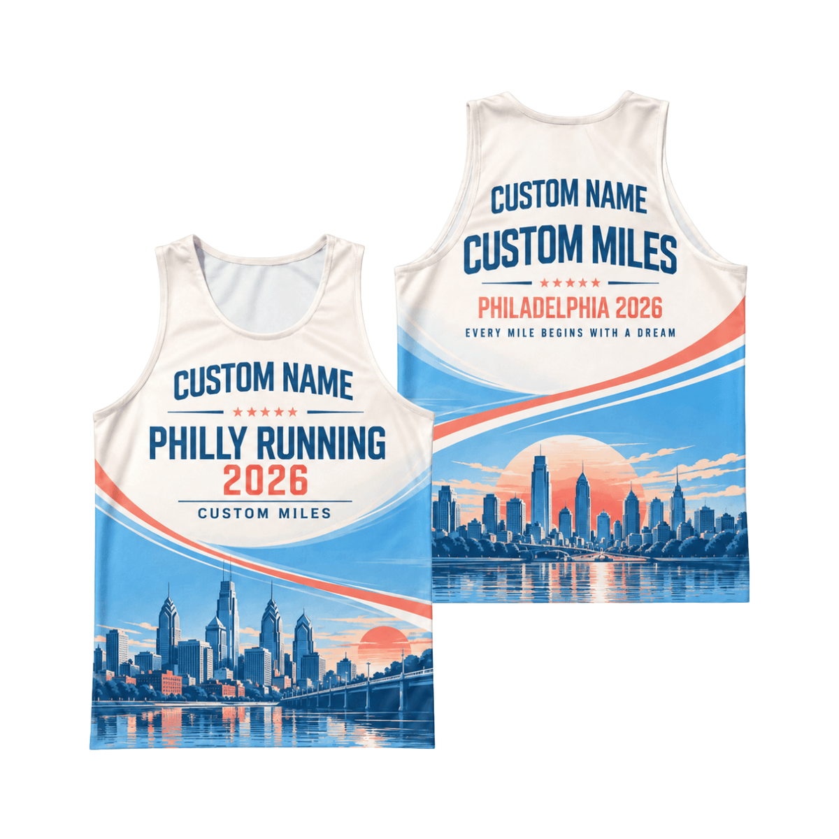 Custom Philadelphia Race 2026 Running Singlet Unisex Marathon Tank Top