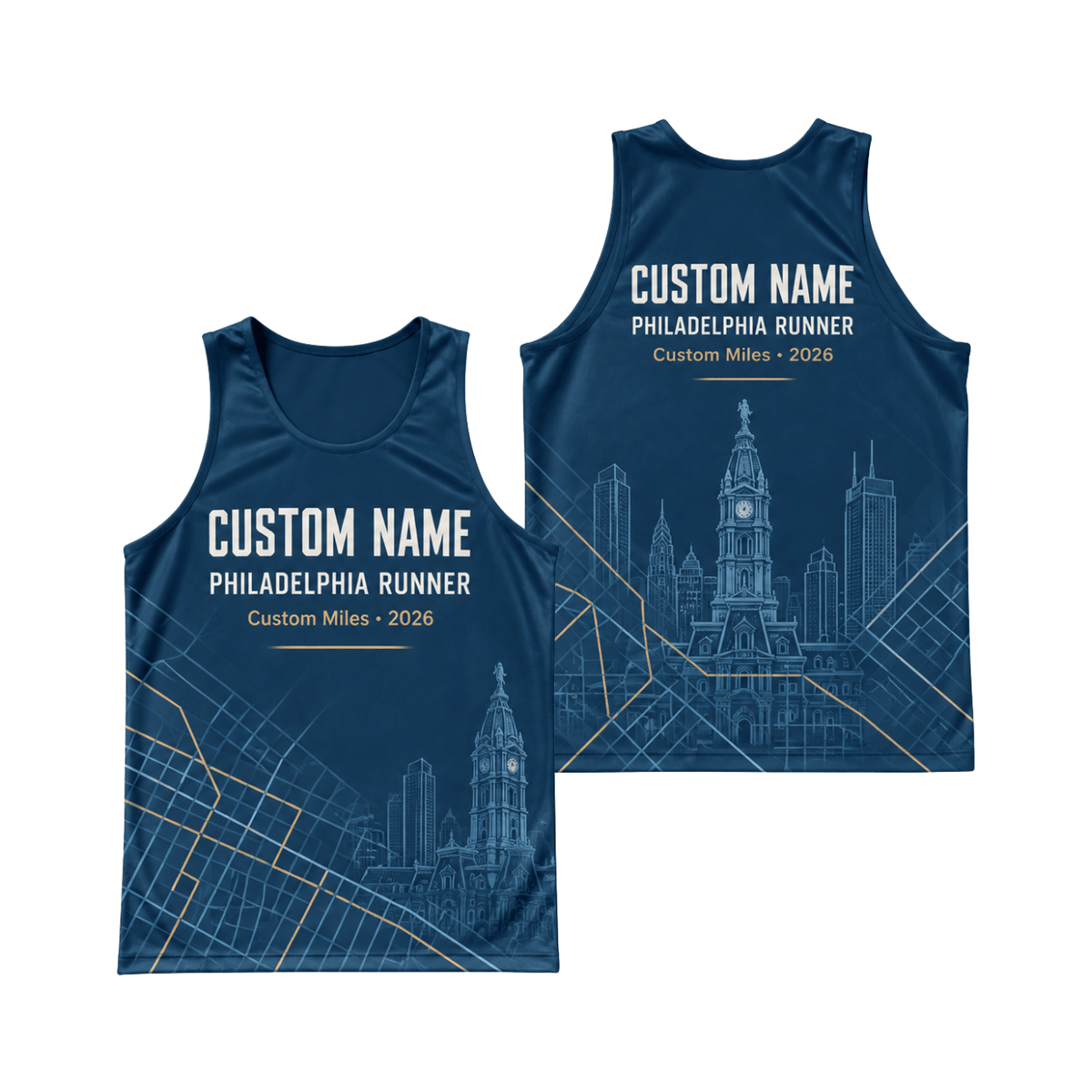 Custom Philadelphia Runner Running Singlet Unisex Marathon Tank Top