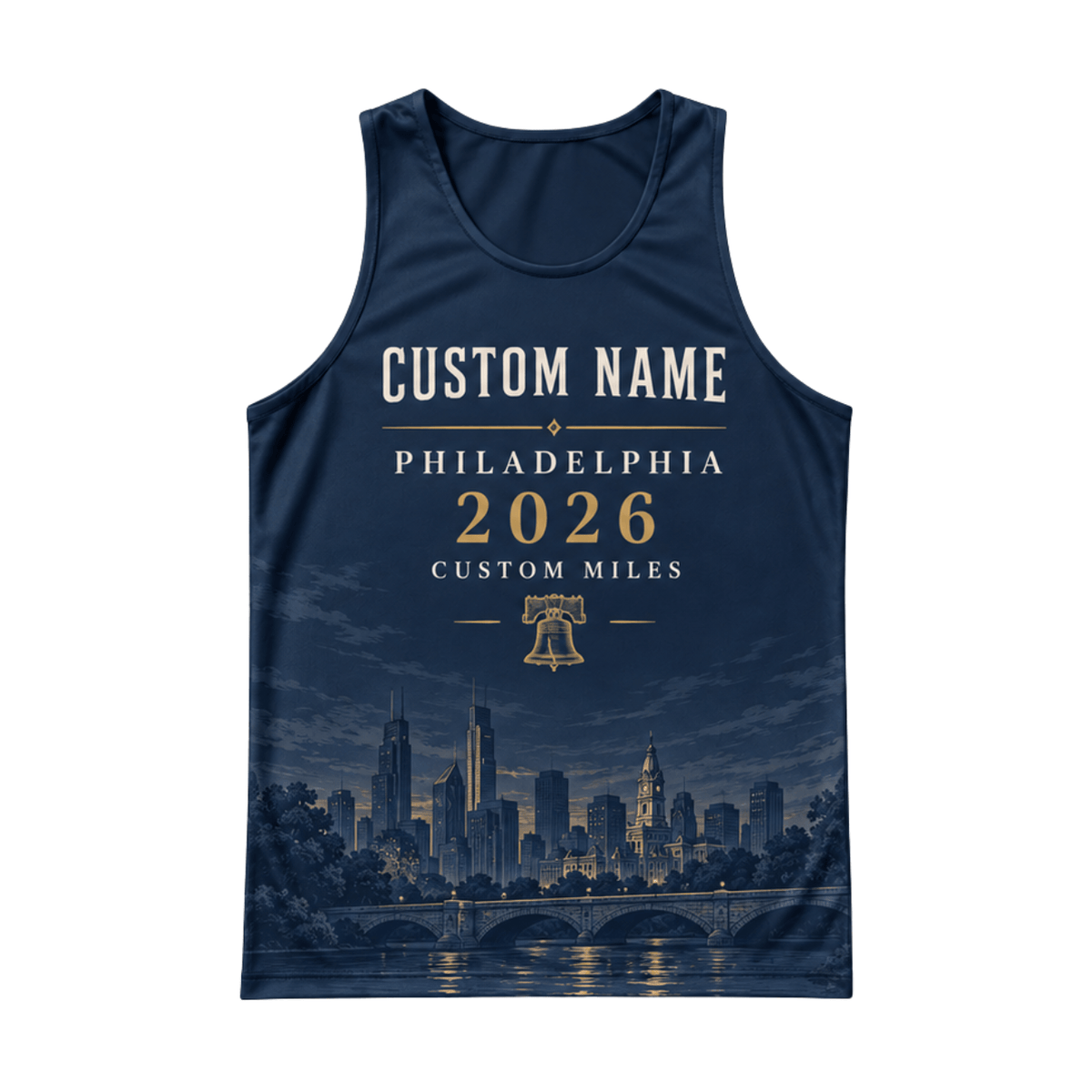 Custom Philly Liberty Bell Running Singlet Unisex Marathon Tank Top