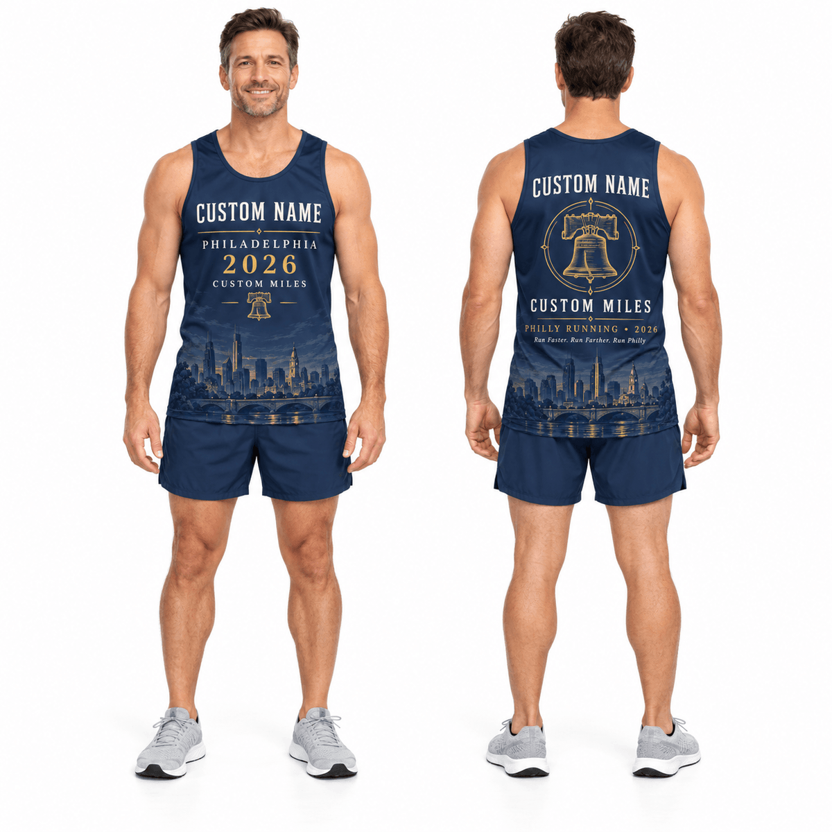 Custom Philly Liberty Bell Running Singlet Unisex Marathon Tank Top