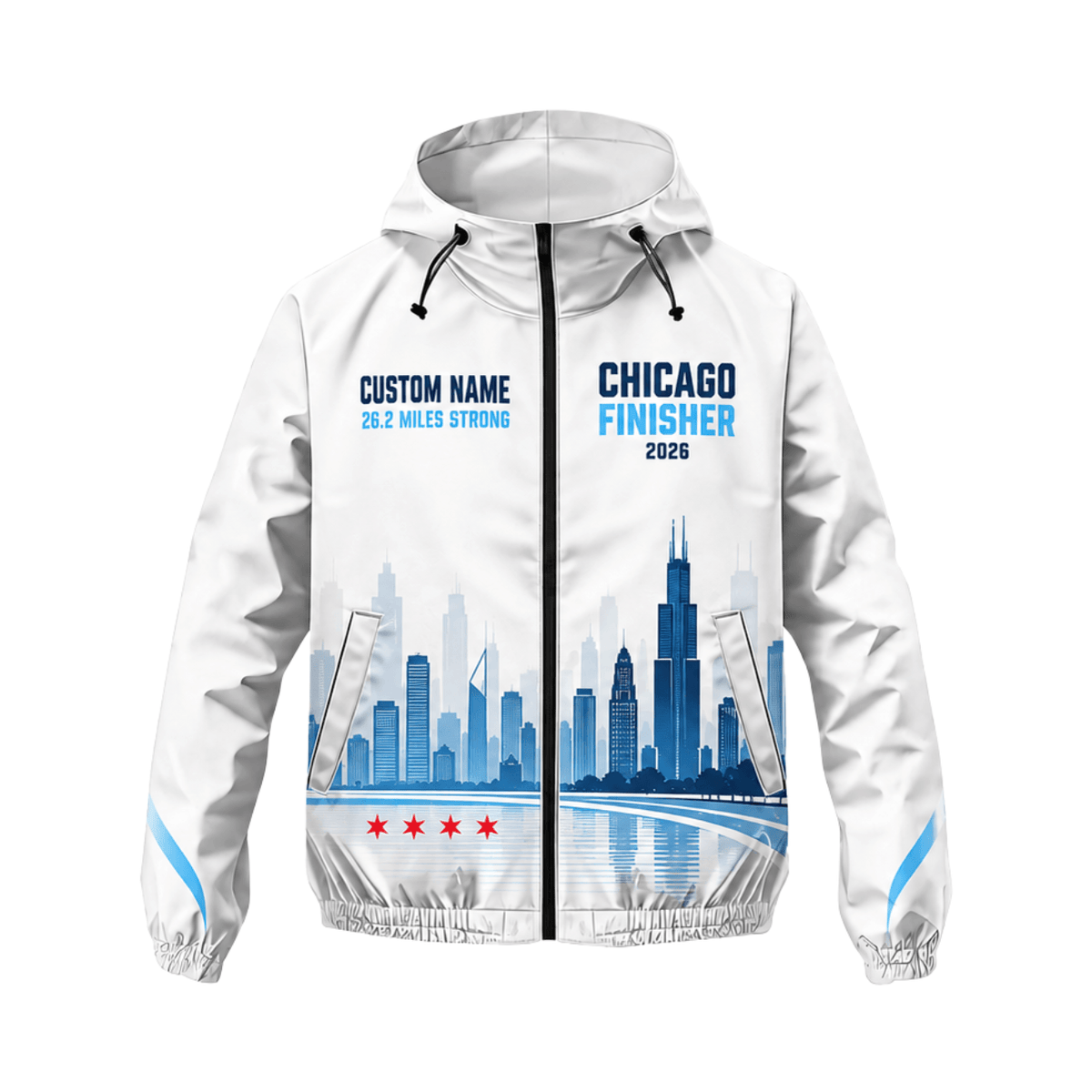 Customized Chicago Finisher 26.2 Miles 2026 Running Windbreaker Jacket
