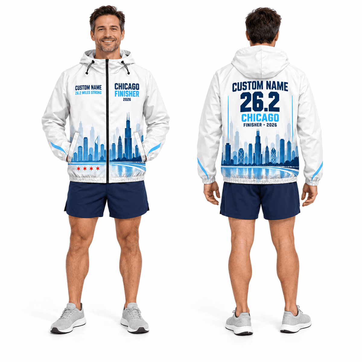 Customized Chicago Finisher 26.2 Miles 2026 Running Windbreaker Jacket