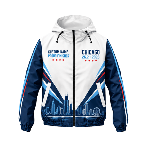 Customized Proud Chicago Finisher 26.2 2026 Running Windbreaker Jacket