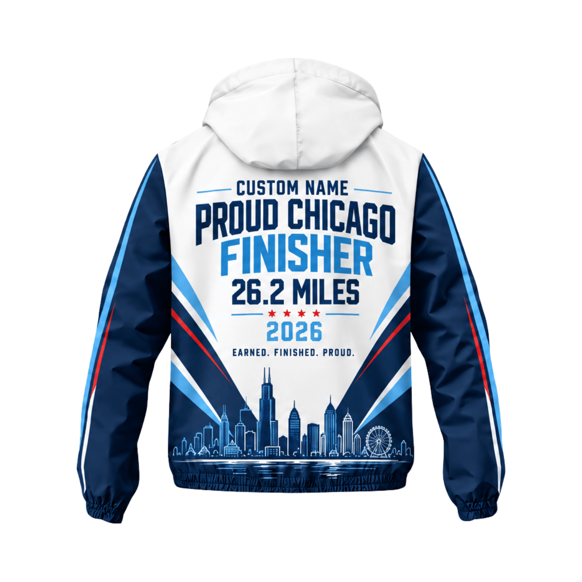 Customized Proud Chicago Finisher 26.2 2026 Running Windbreaker Jacket
