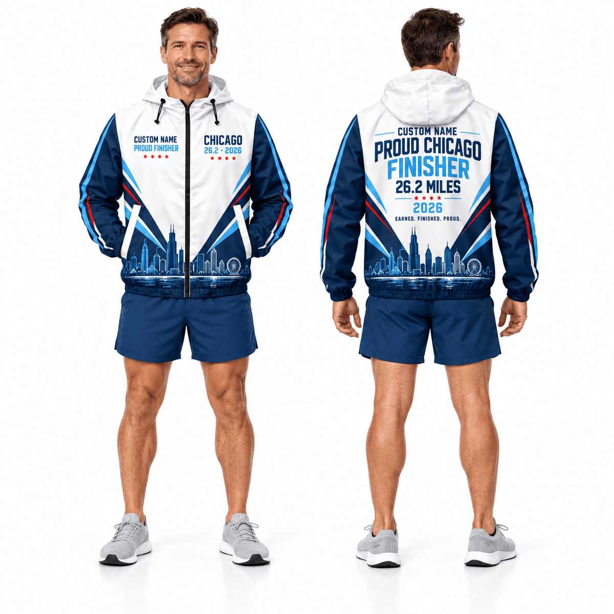 Customized Proud Chicago Finisher 26.2 2026 Running Windbreaker Jacket