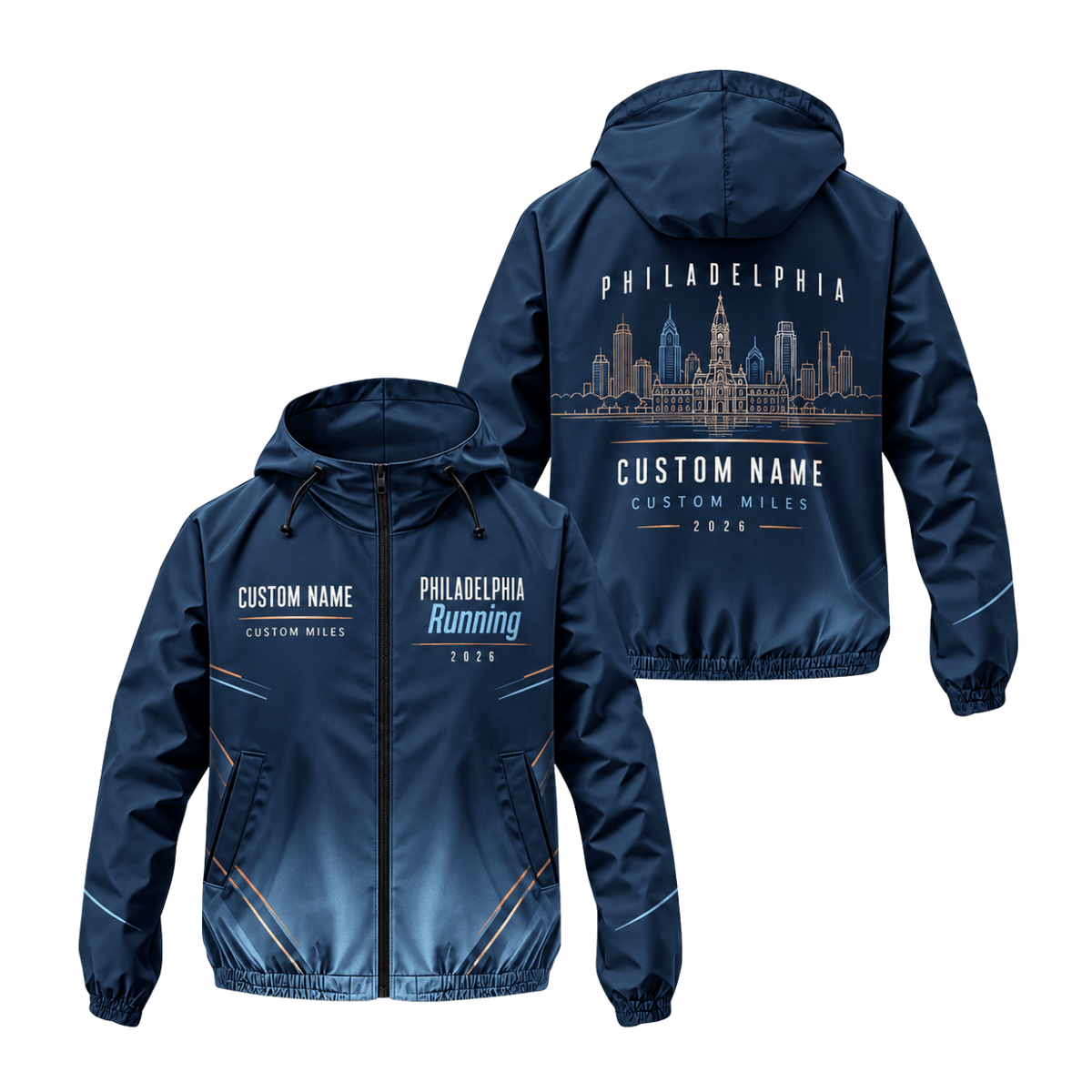 Customized Philadelphia Running 2026 Running Windbreaker Jacket