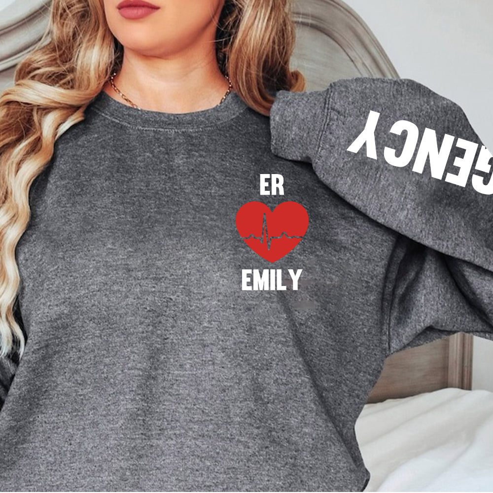 ER Department Sweatshirt - Custom ER Sweatshirt, ER Emergency Room Sweatshirt, Personalized ER Sweatshirt