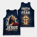 Faith Over Fear Running Tank Top - Christian Tech Running Singlet