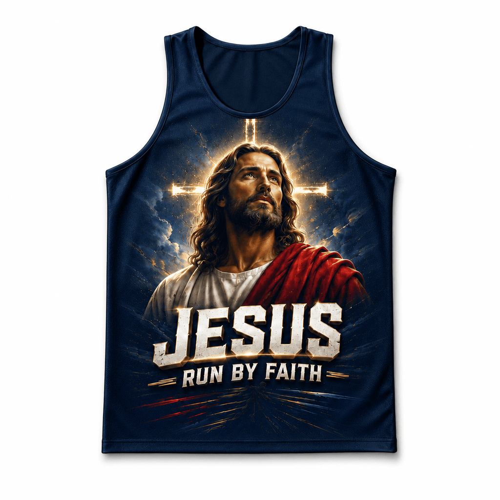 Faith Over Fear Running Tank Top - Christian Tech Running Singlet