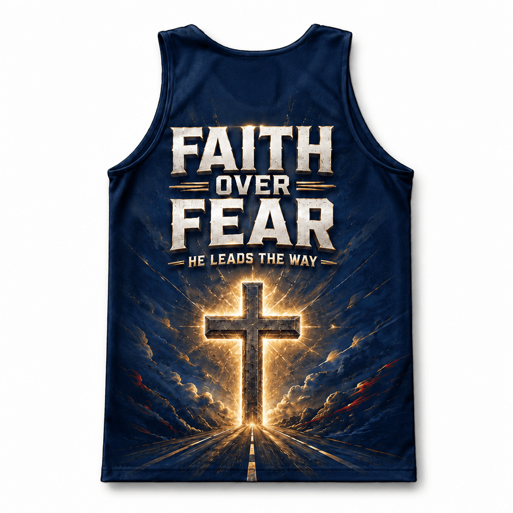 Faith Over Fear Running Tank Top - Christian Tech Running Singlet