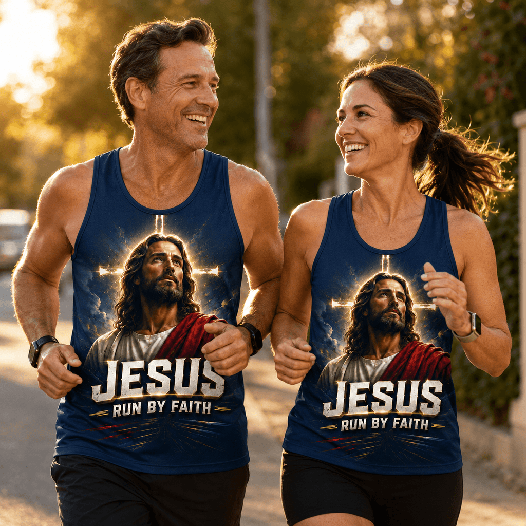 Faith Over Fear Running Tank Top - Christian Tech Running Singlet
