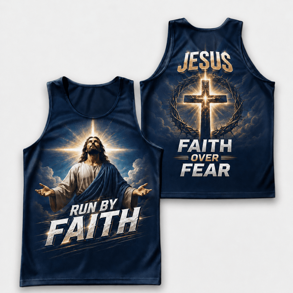 Christian Running Tank Top - Faith Tech Running Singlet