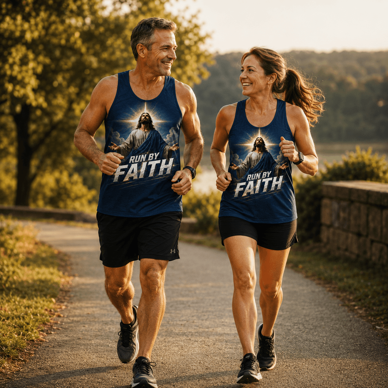 Christian Running Tank Top - Faith Tech Running Singlet