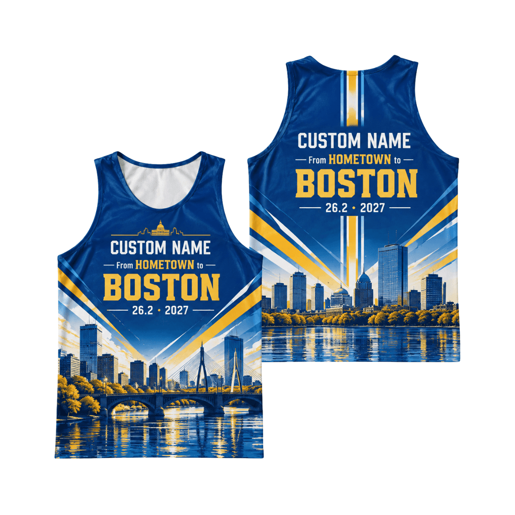 From Hometown To Boston 2027 Running Singlet Unisex Marathon Tank Top