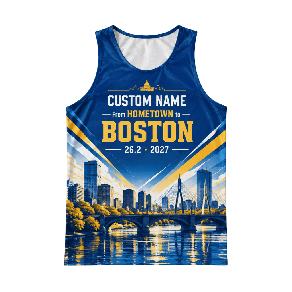 From Hometown To Boston 2027 Running Singlet Unisex Marathon Tank Top