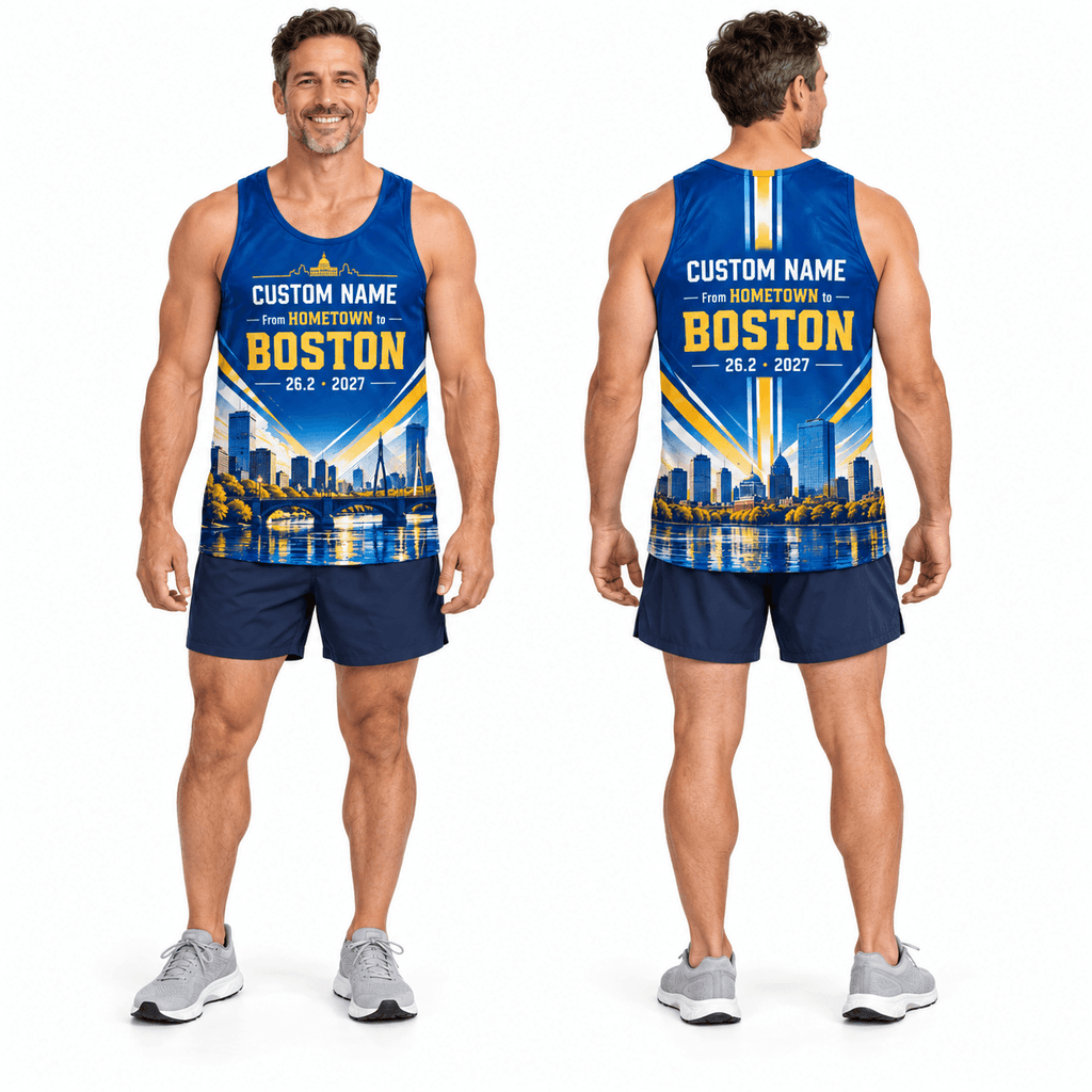 From Hometown To Boston 2027 Running Singlet Unisex Marathon Tank Top