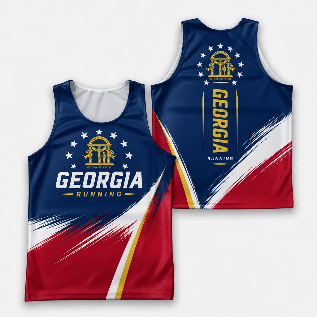 Georgia Running Tank Top Georgia State Flag Running Singlet for Men and Women