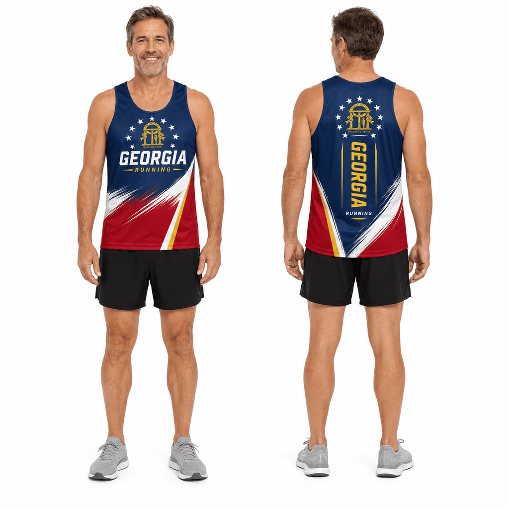 Georgia Running Tank Top Georgia State Flag Running Singlet for Men and Women