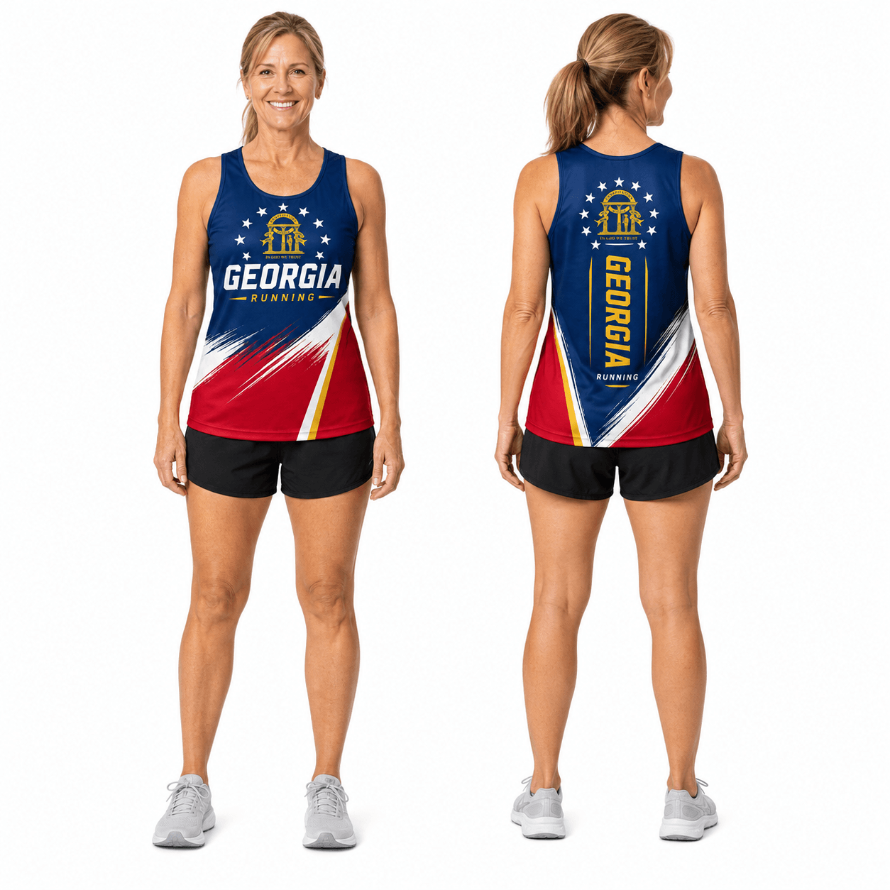 Georgia Running Tank Top Georgia State Flag Running Singlet for Men and Women