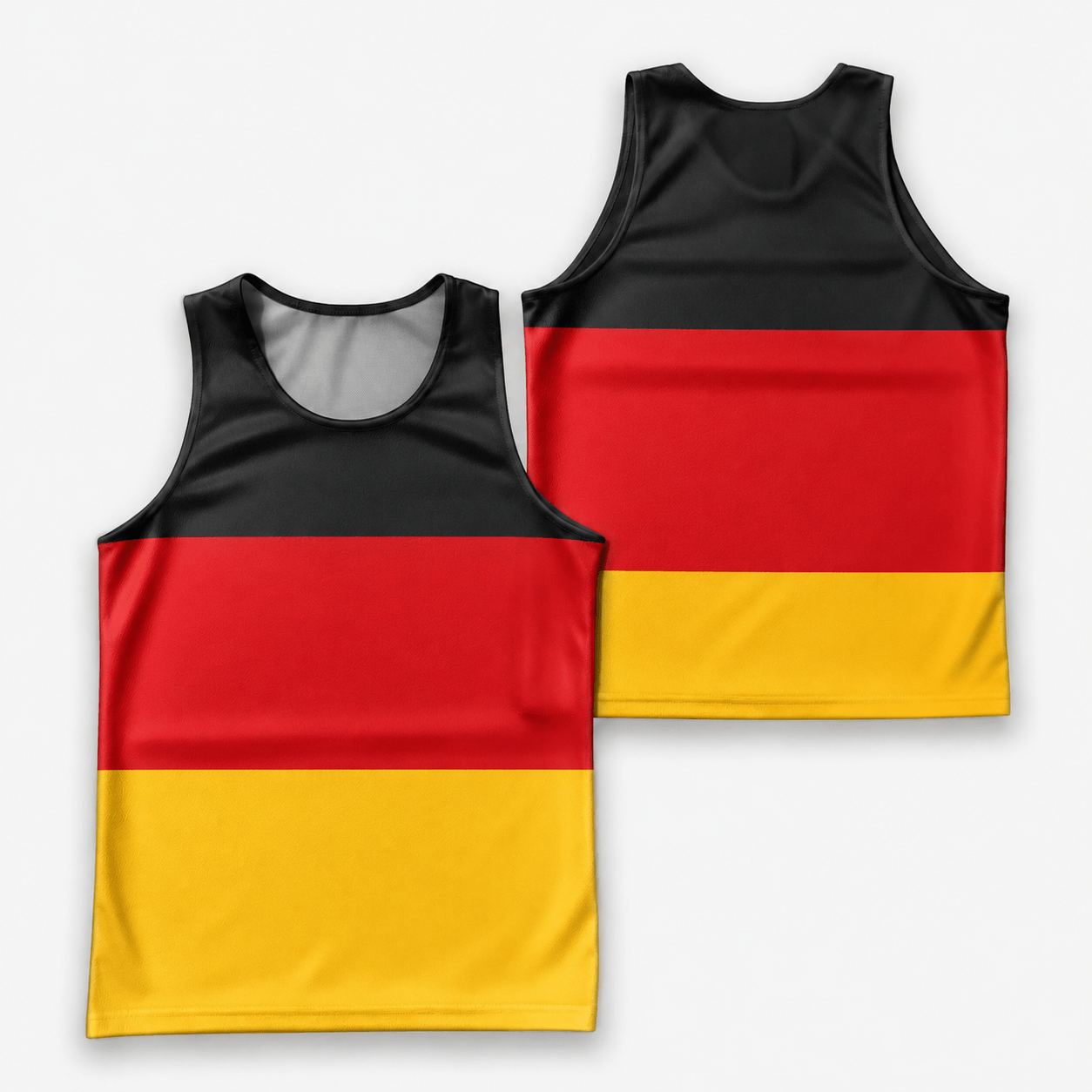 Germany Running Tank Top Black Red Gold Flag Running Singlet for Men and Women