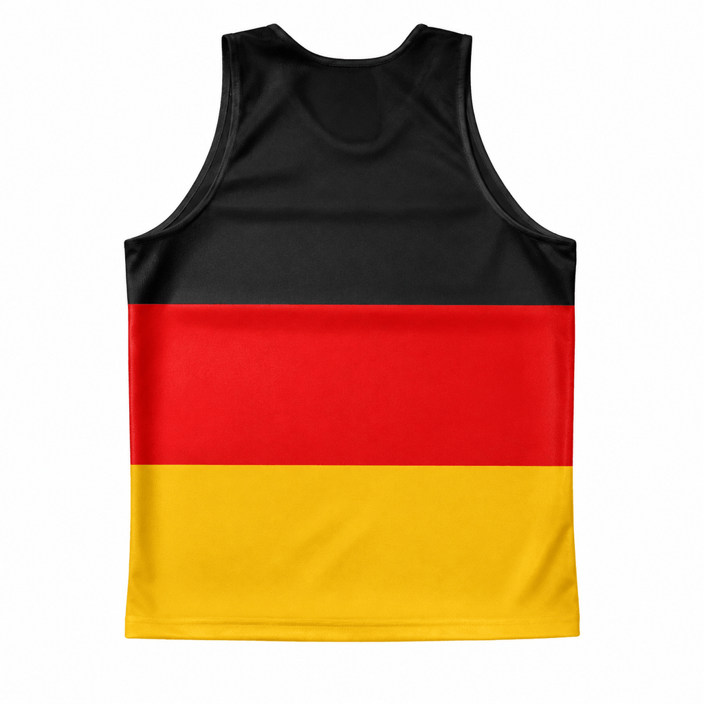 Germany Running Tank Top Black Red Gold Flag Running Singlet for Men and Women