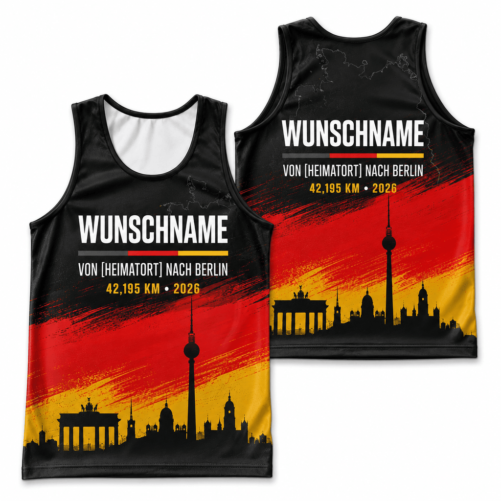 Germany Running Tank Top Custom Name 42.195 KM Berlin Running Singlet for Men and Women