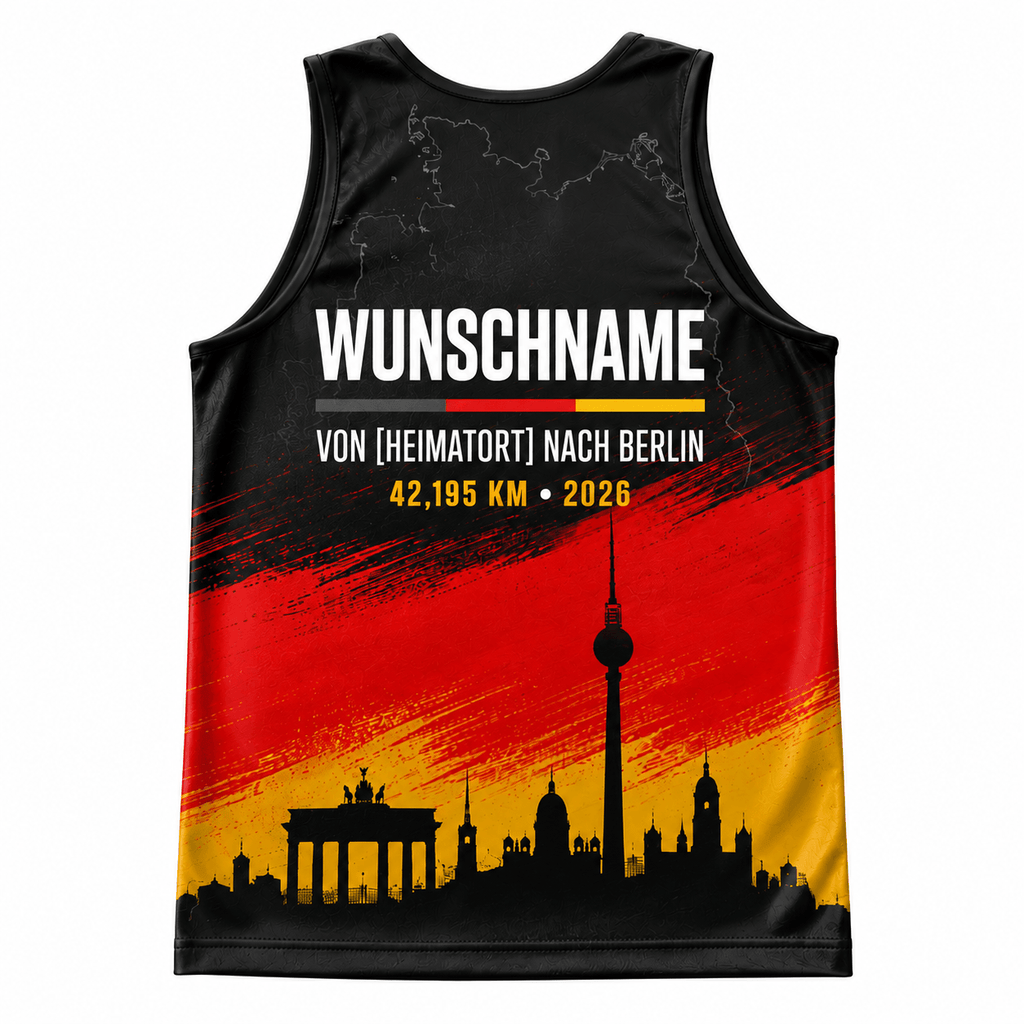 Germany Running Tank Top Custom Name 42.195 KM Berlin Running Singlet for Men and Women