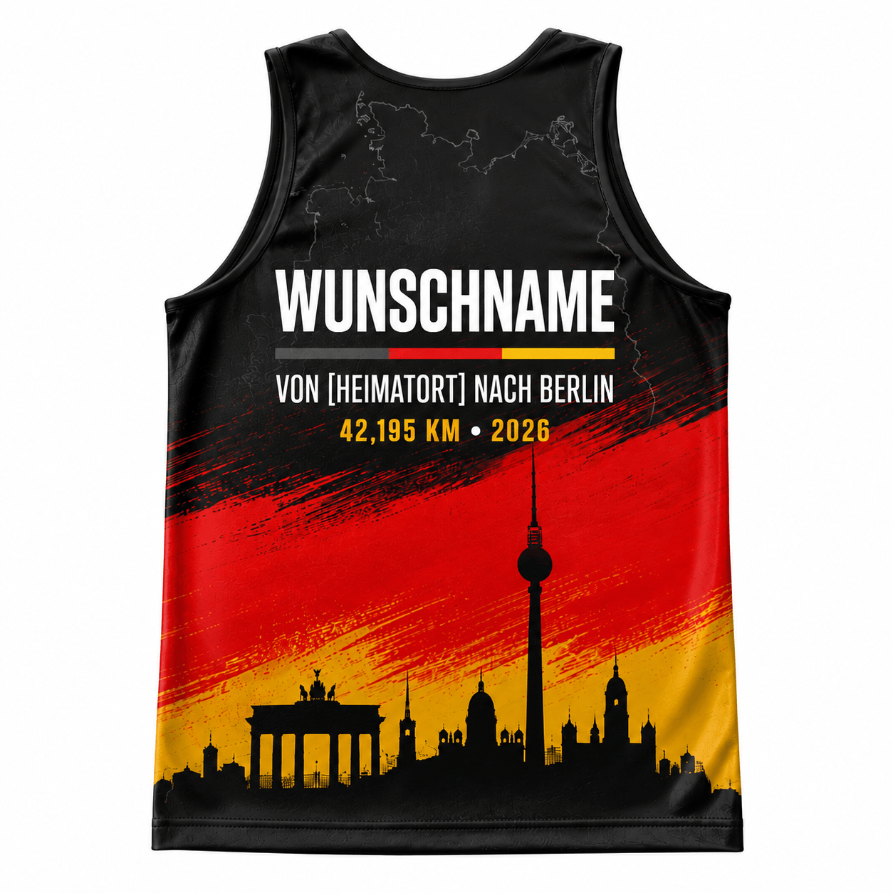 Germany Running Tank Top Custom Name 42.195 KM Berlin Running Singlet for Men and Women