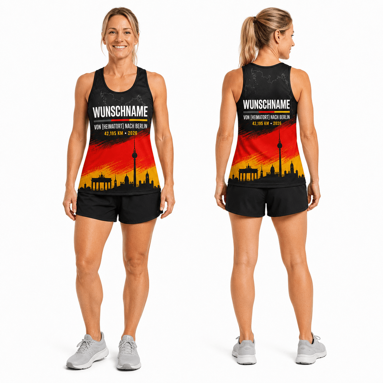 Germany Running Tank Top Custom Name 42.195 KM Berlin Running Singlet for Men and Women