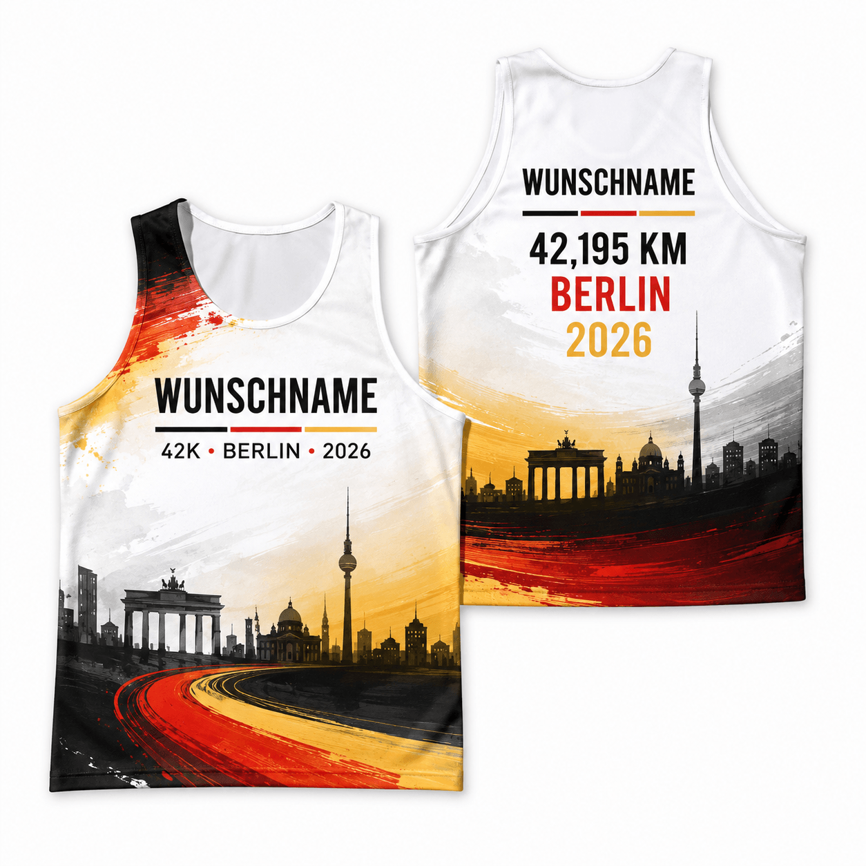 Germany Running Tank Top Custom Name 42K 2026 Berlin Race Running Singlet for Men and Women