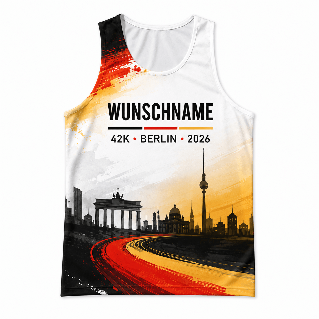 Germany Running Tank Top Custom Name 42K 2026 Berlin Race Running Singlet for Men and Women
